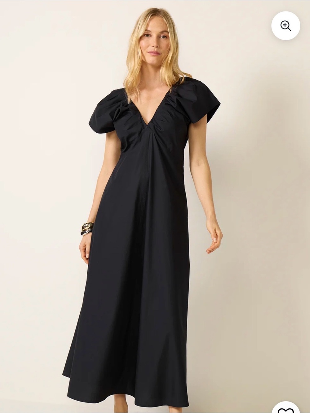 Faherty Black Coastal Poplin Bondhi Dress